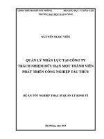 QUAN LY NHAN LUC TAI CONG TYTRACH NHIEM HUU HAN MOT THANH VIEN PHAT TRIEN CONG NGHIEP TAU THUYDE AN TOT NGHIEP THAC Si QUAN LY KINH TE