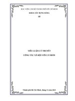 Tiểu luận lý thuyết công tác xã hội với cá nhân