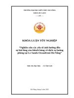 Nghiên cứu các yếu tố Ảnh hưởng Đến sự hài lòng của khách hàng về dịch vụ buồng phòng tại le sands oceanfront Đà nẵng