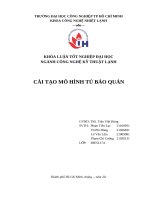 IUH - KHÓA LUẬN TỐT NGHIỆP ĐẠI HỌC CÔNG NGHỆ KỸ THUẬT LẠNH - CẢI TẠO MÔ HÌNH TỦ BẢO QUẢN