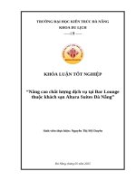 Nâng cao chất lượng dịch vụ tại bar lounge thuộc khách sạn altara suites Đà nẵng
