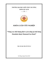 Nâng cao chất lượng dịch vụ Ăn uống tại nhà hàng honolulu thuộc diamond sea hotel