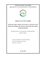 Đánh giá thực trạng sạt lở Đất và Đề xuất giải pháp giảm thuế sạt lở Đất tại huyện quan hóa, tỉnh thanh hóa