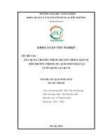 Xây dựng chương trình truyền thông bảo vệ môi trường trong du lịch sinh thái tại vườn quốc gia ba vì