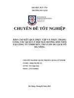 Chuyên Đề tốt nghiệp báo cáo kết quả thực tập và thực trạng công tác quản lý Đội ngũ hướng dẫn viên tại công ty tnhh mtv tm và dv du lịch võ Đà nẵng