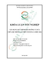 Xây dựng quy trình bảo dưỡng và sửa chữa hệ thống lái trên toyota camry 2016