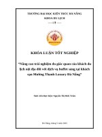 Nâng cao trải nghiệm Đa giác quan của khách du lịch nội Địa Đối với dịch vụ buffet sáng tại khách sạn mường thanh luxury Đà nẵng