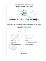 Khảo sát hệ thống phanh trên Ô tô kia frontier k200