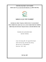 Đánh giá thực trạng, tiềm năng và giải pháp phát triển du lịch tại các làng nghề truyền thống trên Địa bạn huyện thạch thất, thành phố hà nội