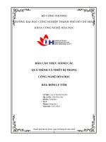 IUH - BÁO CÁO THỰC HÀNH CÁC QUÁ TRÌNH VÀ THIẾT BỊ TRONG CÔNG NGHỆ HÓA HỌC - Bơm ly tâm