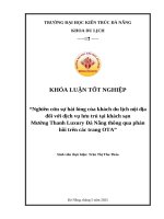 Nghiên cứu sự hài lòng của khách du lịch nội Địa Đối với dịch vụ lưu trú tại khách sạn mường thanh luxury Đà nẵng thông qua phản hồi trên các trang ota