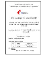 IUH - BÁO CÁO THỰC TẬP DOANH NGHIỆP - TÌM HIỂU QUY TRÌNH TƯ VẤN KHÁCH HÀNG THỦ TỤC PHÁP LÝ LIÊN QUAN ĐẾN BẤT ĐỘNG SẢN