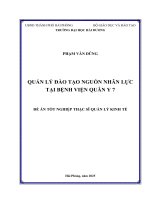 Quản lý Đào tạo nguồn nhân lực tại bệnh viện quân y 7