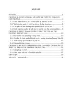 Tiểu luận - quản lý chính sách   - đề tài - Quản lý trật tự, trị an tại phường Trung Văn, quận Nam Từ Liêm, Hà Nội hiện nay