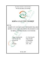 Nghiên cứu, lập quy trình kiểm tra, bảo dưỡng và sửa chữa hệ thống phanh khẩn cấp tự Động aeb trên mazda cx 8 năm 2021