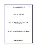 Quản lý nhân lực tại công ty tnhh ona việt nam