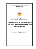 Hoàn thiện công tác tạo Động lực thúc Đẩy cho nhân viên tại khách sạn mường thanh luxury sông hàn – Đà nẵng