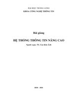 Bài giảng hệ thống thông tin nâng cao