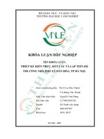 Thiết kế kiến trúc, kết cấu và lập tiến Độ thi công nhà phố xã dân hòa, thành phố hà nội