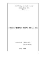 Cơ sở lý thuyết thông tin mã hóa