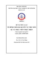 IUH - Tiểu luận Luật quốc tế - Về đình chỉ giải quyết vụ việc dân sự và thực tiễn thực hiện