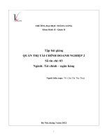 Tập bài giảng môn quản trị tài chính doanh nghiệp 2