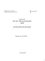 Tập bài giảng   học phần Đất nước hàn quốc