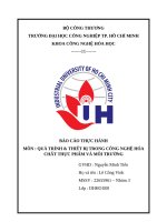 IUH - BÁO CÁO THỰC HÀNH QUÁ TRÌNH & THIẾT BỊ TRONG CÔNG NGHỆ HÓA CHẤT THỰC PHẨM VÀ MÔI TRƯỜNG - Mạch lưu chất