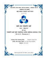 ĐỒ ÁN THIẾT KẾ HK251 Đề tài: THIẾT KẾ HỆ THỐNG DẪN ĐỘNG BĂNG TẢI Đề số 18 – Phương án 5