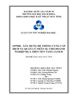 Luận văn apphr   xây dựng hệ thống cung cấp dịch vụ quản lý nhân sự cho doanh nghiệp dựa trên nền tảng cloud