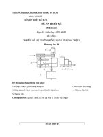 ĐỒ ÁN THIẾT KẾ (ME2135) Học kỳ I/năm học 2025-2026 ĐỀ SỐ 11 THIẾT KẾ HỆ THỐNG DẪN ĐỘNG THÙNG TRỘN Phương án: 19