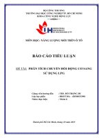 IUH - Tiểu luận Năng lượng mới trên ô tô - Phân tích chuyển đổi động cơ sang sử dụng LPG