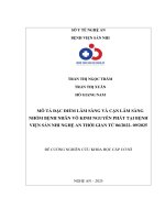 Mô tả Đặc Điểm lâm sàng và cận lâm sàng của vô kinh nguyên phát