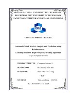 Luận văn automatic stock market analysis and prediction using reinforcement learning model vs  high frequency trading algorithm