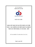 Nhận xét một số nguyên nhân do phù thai rau