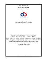 Nhận xét các yếu tố liên quan Đến cổ tử cung không tiến triển