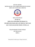 IUH - TIỂU LUẬN - PHÂN TÍCH TÌNH HÌNH TỘI PHẠM CỦA TỘI H.I.Ế.P D.Â.M TRONG BỘ LUẬT HÌNH SỰ VIỆT NAM 2015 VÀ ĐƯA RA DỰ BÁO TRONG TƯƠNG LAI