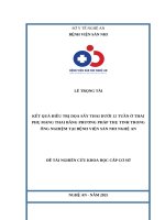 Kết quả Điều trị dọa sẩy thai dưới 12 tuần Ở thai phụ mang thai bằng phương pháp thụ tinh trong Ống nghiệm