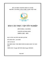 Báo cáo thực tập bệnh viện đa khoa hóc môn