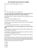 Ôn thi trắc nghiệm môn quản trị tài chính trường Đại học Trà Vinh (có đáp án)
