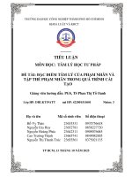 IUH - TIỂU LUẬN TÂM LÝ HỌC TƯ PHÁP - ĐẶC ĐIỂM TÂM LÝ CỦA PHẠM NHÂN VÀ TẬP THỂ PHẠM NHÂN TRONG QUÁ TRÌNH CẢI TẠO