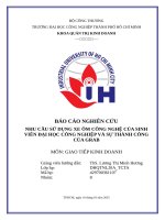 IUH - GIAO TIẾP KINH DOANH - NHU CẦU SỬ DỤNG XE ÔM CÔNG NGHỆ CỦA SINH VIÊN ĐẠI HỌC CÔNG NGHIỆP VÀ SỰ THÀNH CÔNG CỦA GRAB