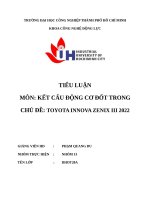 IUH - TIỂU LUẬN KẾT CẤU ĐỘNG CƠ ĐỐT TRONG - TOYOTA INNOVA ZENIX III 2022