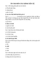 Ôn thi trắc nghiệm môn tài chính tiền tệ trường Đại học Trà Vinh (có đáp án)