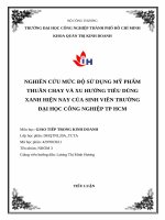 IUH - Tiểu luận Giao tiếp Kinh doanh - NGHIÊN CỨU MỨC ĐỘ SỬ DỤNG MỸ PHẨM THUẦN CHAY VÀ XU HƯỚNG TIÊU DÙNG XANH HIỆN NAY CỦA SINH VIÊN TRƯỜNG ĐẠI HỌC CÔNG NGHIỆP TP HCM