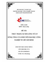 IUH - TIỂU LUẬN Tâm Lý Học - THỰC TRẠNG SỰ HÀI LÒNG VỀ CƠ SỞ HẠ TẦNG CỦA SINH VIÊN ĐẠI HỌC CÔNG NGHIỆP TP. HỒ CHÍ MINH
