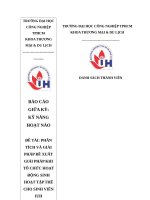 IUH - BÁO CÁO GIỮA KỲ KỸ NĂNG HOẠT NÁO - PHÂN TÍCH VÀ GIẢI PHÁP ĐỀ XUẤT GIẢI PHÁP KHI TỔ CHỨC HOẠT ĐỘNG SINH HOẠT TẬP THỂ CHO SINH VIÊN IUH