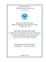 Kiến thức, thái độ, thực hành và một số yếu tố liên quan về rác thải nhựa của học sinh trường trung học cơ sở Hưng Lộc và Hưng Dũng năm 2024