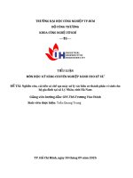 IUH - TIỂU LUẬN KỸ NĂNG CHUYÊN NGHIỆP DÀNH CHO KỸ SƯ - Nghiên cứu, cải tiến và chế tạo máy xử lý rác hữu cơ thành phân vi sinh cho hộ gia đình tại xã Lý Nhân, tỉnh Hà Nam