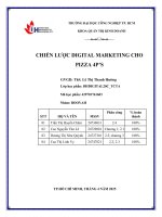IUH - CHIẾN LƯỢC DIGITAL MARKETING CHO PIZZA 4P’S
